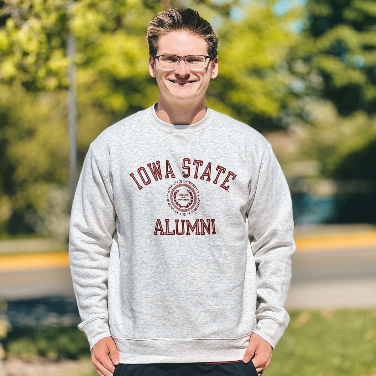 Gear Alumni Seal Gray Crewneck
